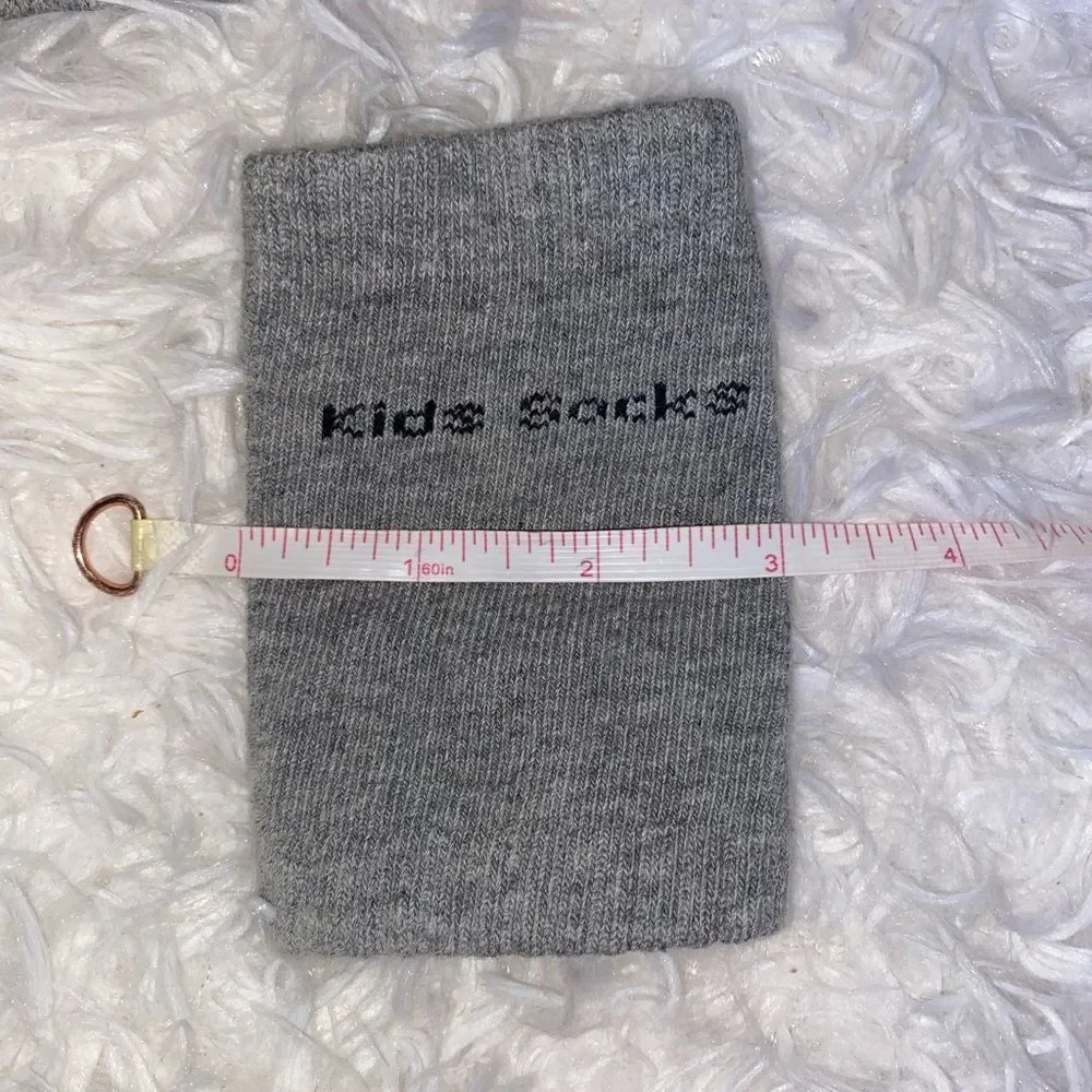 Kids Socks Baby/Crawler Gray Knee Socks w/ Grippers (3”x4.5”)